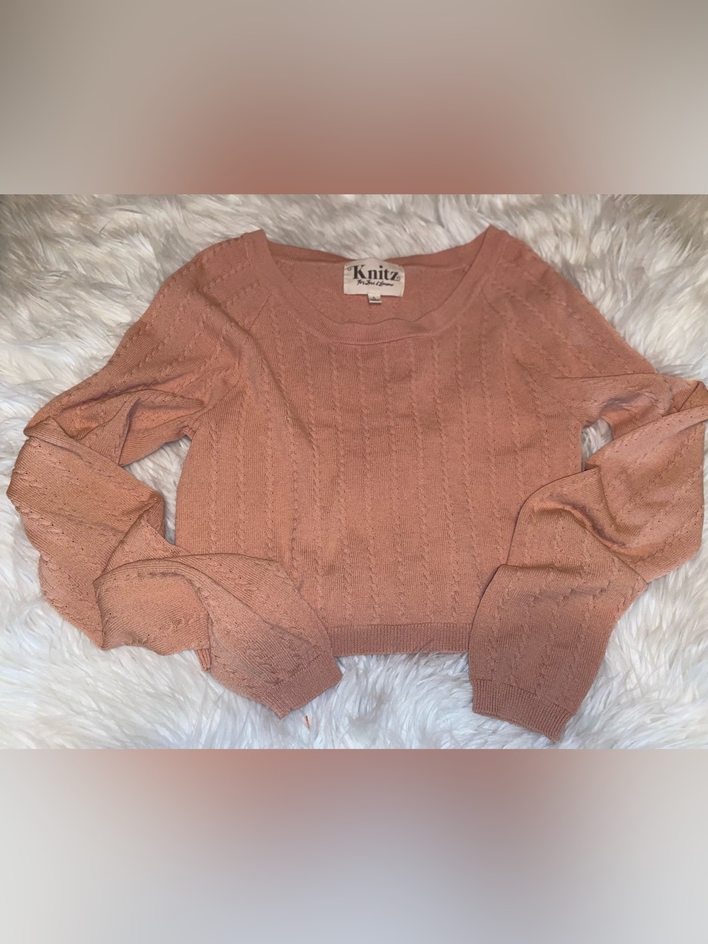 Womens KNITZ FOR LOVE & LEMONS knit cropped sweater - LARGE